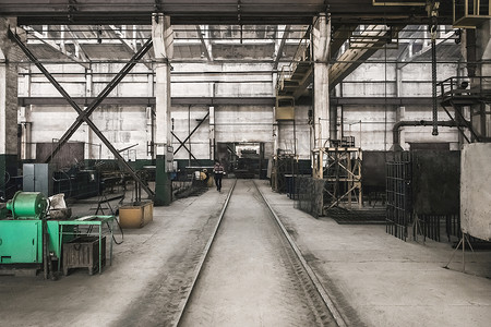 工厂企业摄影照片_钢筋车间、生产制造厂房背景、工厂工业区、施工现场