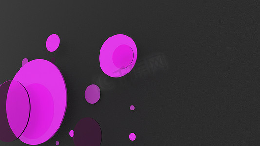 紫色圆圈摄影照片_彩色背景上的紫色金属和不透明圆圈和圆柱体。