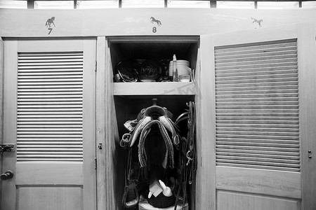 Horse Barn Gear Closet Racing Stable Paddock Tack 马鞍