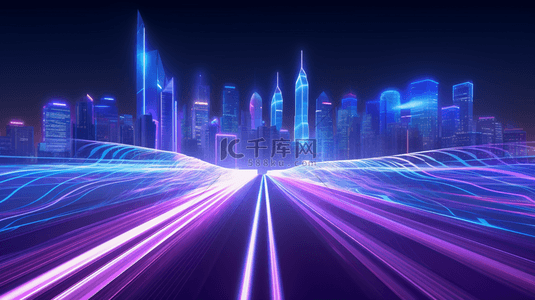 科技背景图片_未来科技城市信号传输概念背景
