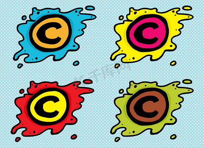 卡通法律摄影照片_卡通 Blob 版权图标