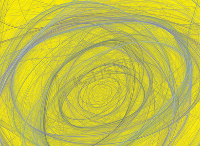 黄色背景上的抽象分形图案