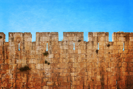 古老圣洁耶路撒冷的防御墙壁