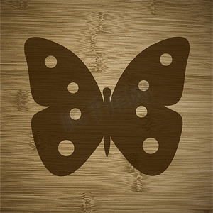 蝴蝶图标平面设计与抽象背景