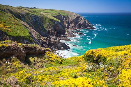 菲尼斯特雷布列塔尼的 Pointe du Raz 半岛