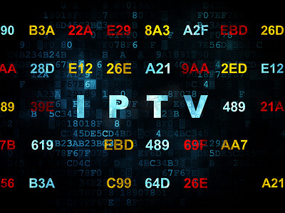 蓝色网页设计模板摄影照片_网页设计理念： 数字背景下的 IPTV