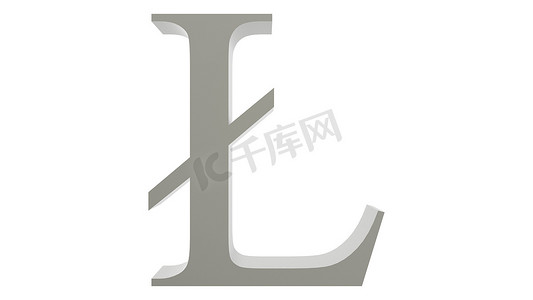 灰色莱特币银符号图标与白色背景隔离。 