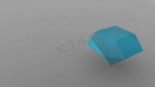 钻石透明宝石水晶 3d 浅蓝色钻石和浅灰色背景上的深色。