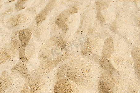 作为背景的海滩上的黄沙