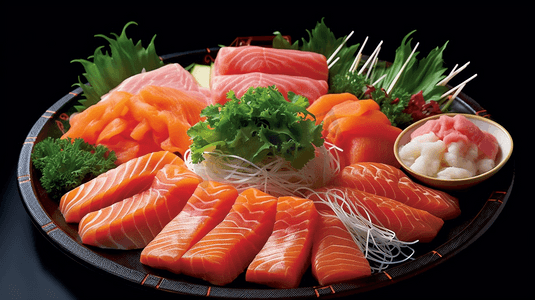 日本料理三文鱼刺身拼盘