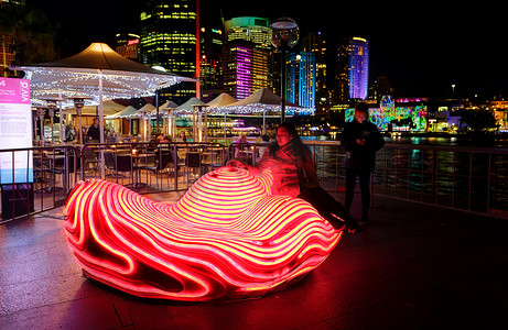 节律灯光摄影照片_城市之心 缤纷悉尼灯光音乐节