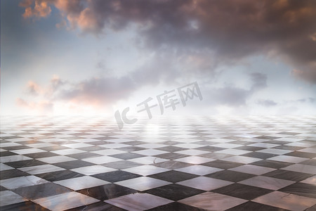 加梅罗国际象棋，棋子大理石地板