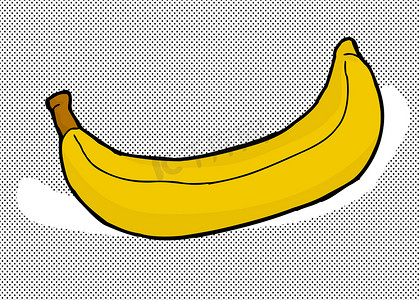 卡通食物涂鸦摄影照片_黄色香蕉卡通