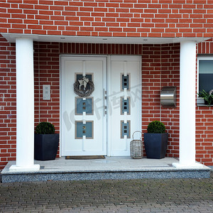 生活区摄影照片_房子的现代，典雅的前门