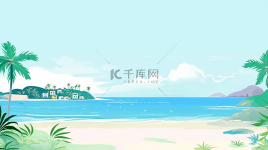 简约夏天海边风景