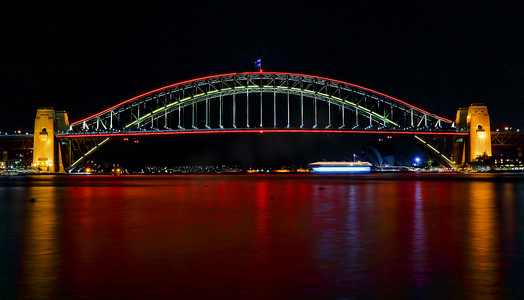 悉尼海港大桥为 Vivid Sydney Festival 点亮红色