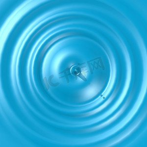 透明水波纹摄影照片_蓝色的水波纹