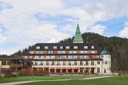 集团峰会摄影照片_酒店后院 Elmau Schloss 峰会 G8 2015