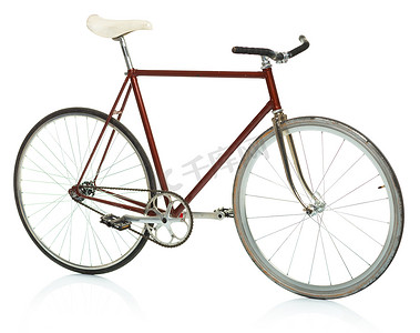 时尚时髦的自行车-固定齿轮隔离在白色