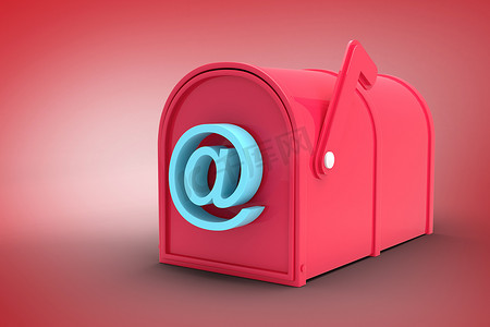 邮筒logo摄影照片_红色邮箱的合成图像
