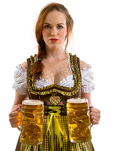 美丽的慕尼黑啤酒节服务器供应啤酒