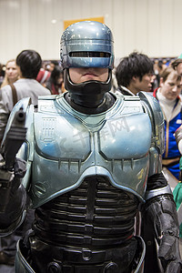 日动漫摄影照片_伦敦，英国 — — 10 月 26 日： Cosplayer 打扮成机械战警的 Co