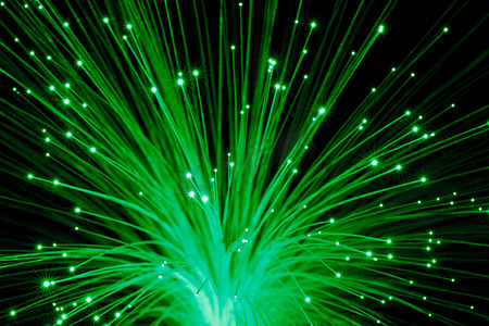抽象的绿色光纤光