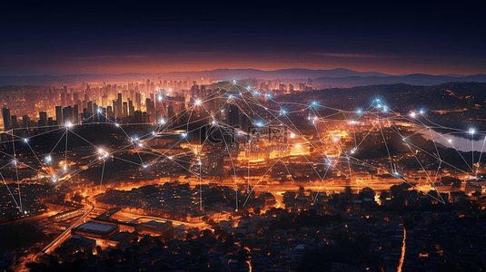 科技互联网城市背景图片_科技城市信号传输通讯