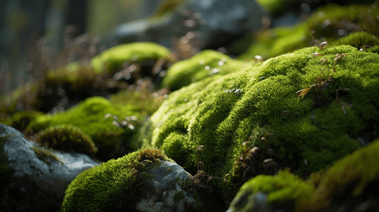绿山摄影照片_落基山上的绿苔藓