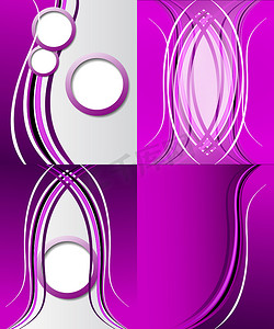 套 4 抽象紫色背景与空间为您的文本。