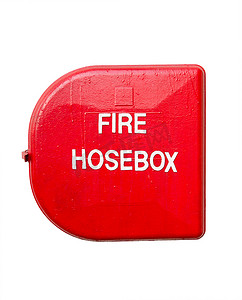 消火栓柜子摄影照片_红色消防软管箱