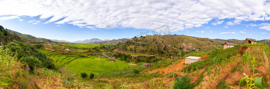 马达加斯加岛上风景图像的全景拍摄