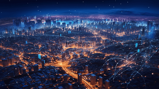 科技互联网城市背景图片_科技城市信号传输通讯