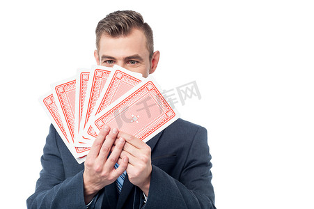 赌徒摄影照片_选择你的牌来玩！