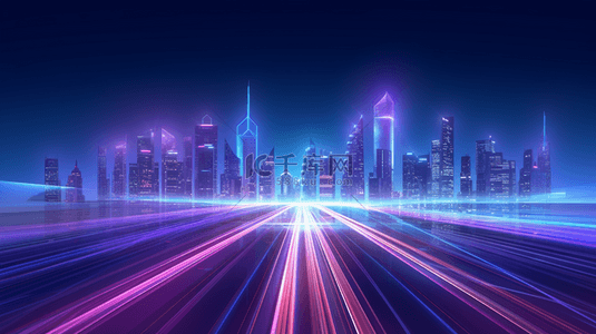 信号科技背景图片_未来科技城市信号传输概念背景