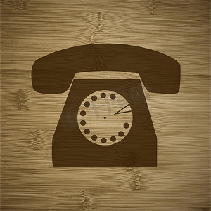 复古电话图标摄影照片_具有抽象背景的复古电话图标平面设计