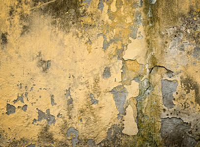 破旧的老橙色墙壁