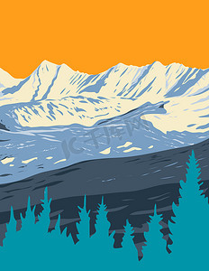 韦尔山滑雪场位于科罗拉多州韦尔 WPA 海报艺术