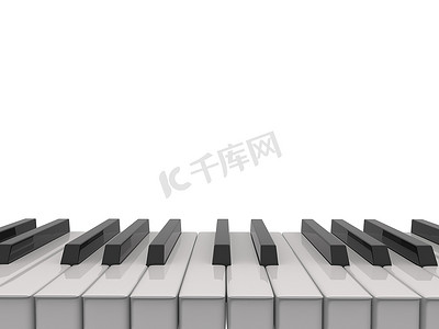 黑色和白色闪亮钢琴键盘