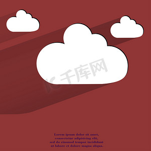云下载应用程序 web 图标，平面设计