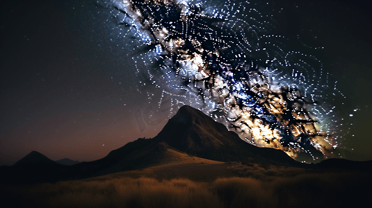 星夜下的棕山