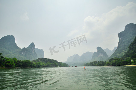 Guilin Li river Karst mountain landscape in Yangshuo