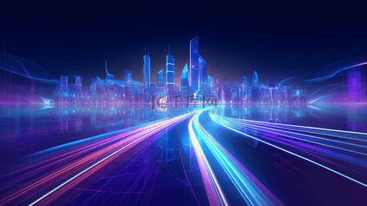 科技未来智能背景图片_未来科技城市信号传输概念背景