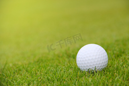 游戏娱乐摄影照片_球场上的高尔夫球