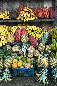 秘鲁水果摄影照片_拉丁美洲水果街市，厄瓜多尔