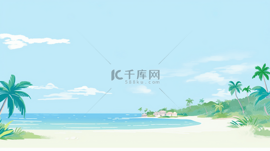 简约夏天海边风景