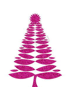 闪闪发光的热粉色圣诞树背景