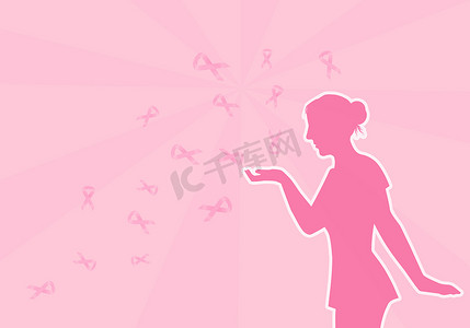 月份icon摄影照片_粉红丝带预防乳腺癌