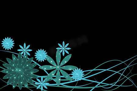 抽象的蓝色花卉背景