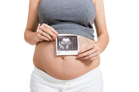 显示产前超声波的孕妇